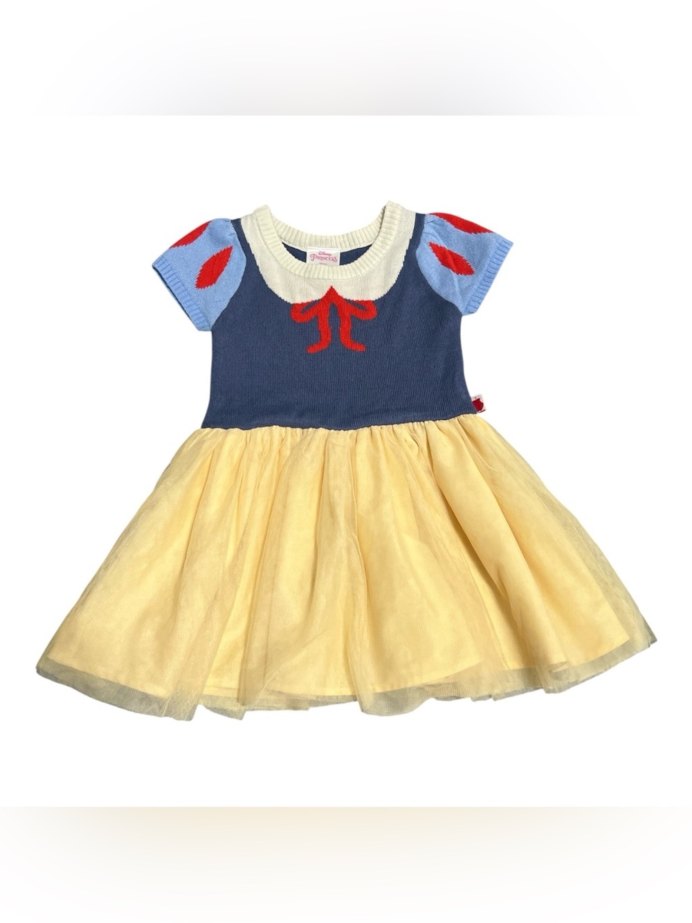 Disney Snow White Inspired Blue, Yellow & Red Puff Sleeve Tulle Dress